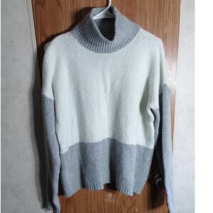 Bass Colorblock Mockneck Sweater XL Minimalist Normcore Cozy Winter Knit